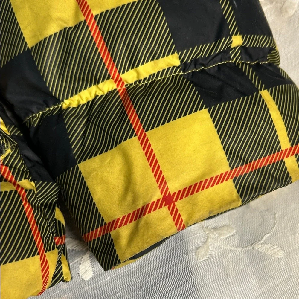 NIKE Yellow and Black Plaid Puffer Jacket - Picture 3 of 6